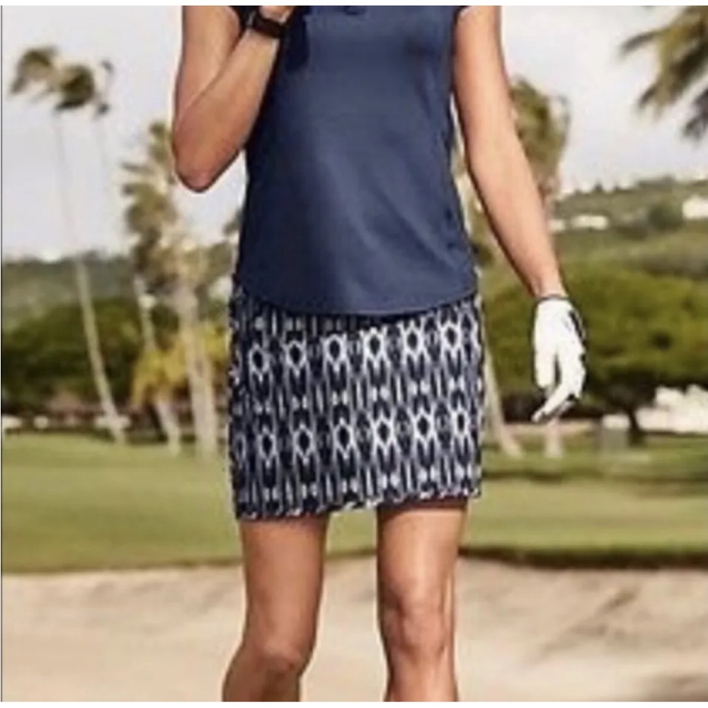 Athleta Reflection Ikat Blue Skort